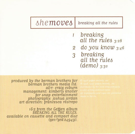 She Moves : Breaking All The Rules (CD, Maxi)