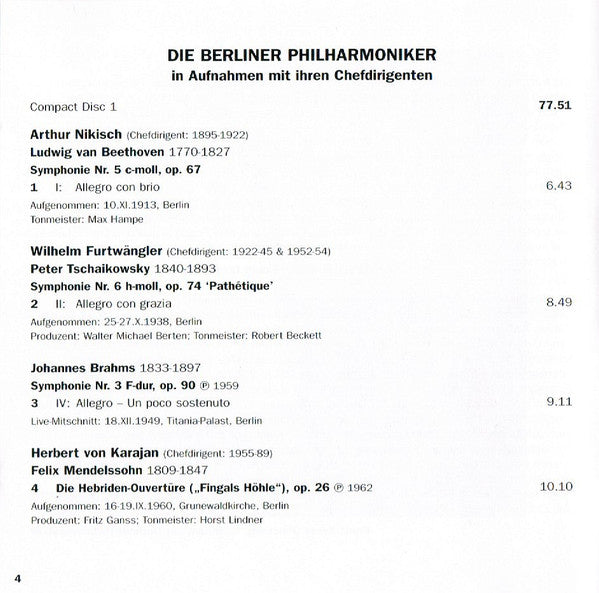 Arthur Nikisch • Wilhelm Furtwängler • Herbert von Karajan • Claudio Abbado • Sir Simon Rattle : Welcome Sir Simon! - Die Berliner Philharmoniker In Aufnahmen Mit Ihren Chefdirigenten (2xCD, Comp, Mono, Ltd, Promo, RM)