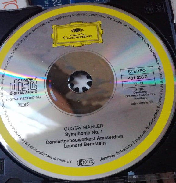 Gustav Mahler - Concertgebouworkest / Leonard Bernstein : Symphonie No. 1 (CD, Album, RE)