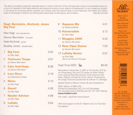 Max Nagl, Steven Bernstein, Noël Akchoté, Brad Jones : Big Four (CD, Album)