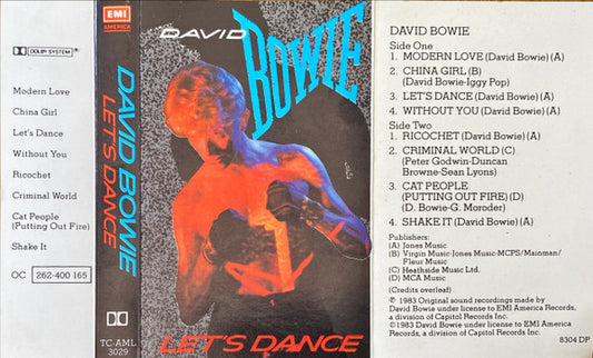 David Bowie : Let's Dance (Cass, Album, RE, Lig)