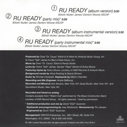 Salt 'N' Pepa : R U Ready (CD, Single, Promo)
