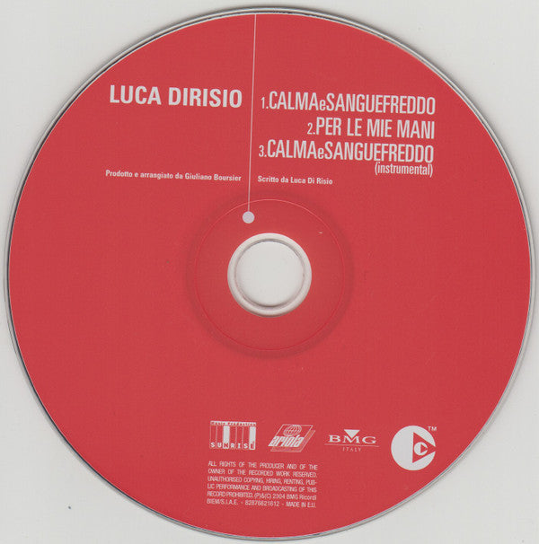 Luca Dirisio : Calma E Sangue Freddo (CD, Single, Copy Prot.)