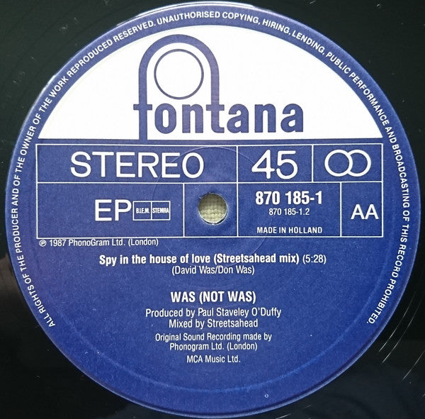 Was (Not Was) : Spy In The House Of Love (12", EP)