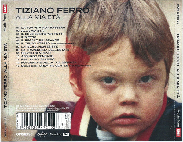 Tiziano Ferro : Alla Mia Età (CD, Album, Enh)