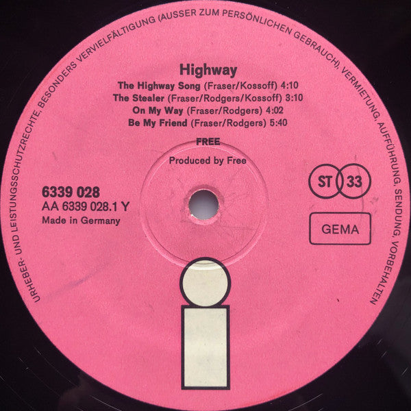 Free : Highway (LP, Album, Gat)