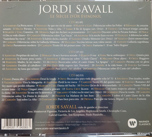 Jordi Savall : Le Siècle D'or Espagnol (3xCD, Album, Comp)