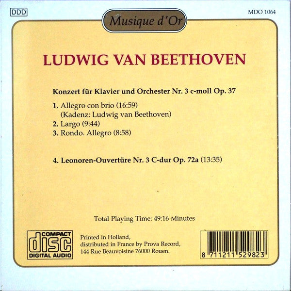 Ludwig Van Beethoven, Radio Symphony Orchestra Lubljiana : Ludwig Van Beethoven (CD, Album, Car)