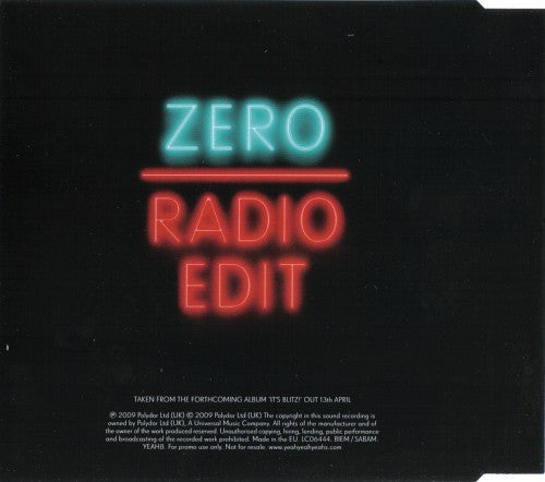 Yeah Yeah Yeahs : Zero (CD, Single, Promo)