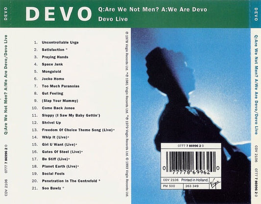 Devo : Q: Are We Not Men? A: We Are Devo / Devo Live (CD, Comp)