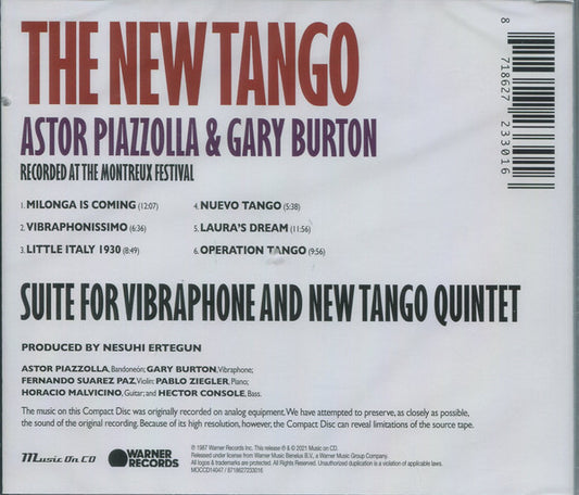 Astor Piazzolla & Gary Burton : The New Tango (CD, Album, RE)
