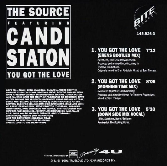 The Source Featuring Candi Staton : You Got The Love (CD, Maxi)