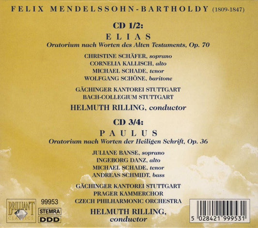 Felix Mendelssohn-Bartholdy : Elias • Paulus (4xCD, Comp, RM + Box, Sli)