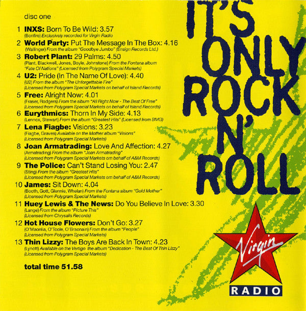 Various : It's Only Rock 'N' Roll... But We Like It! - Virgin Radio Vol 1. (2xCD, Comp)