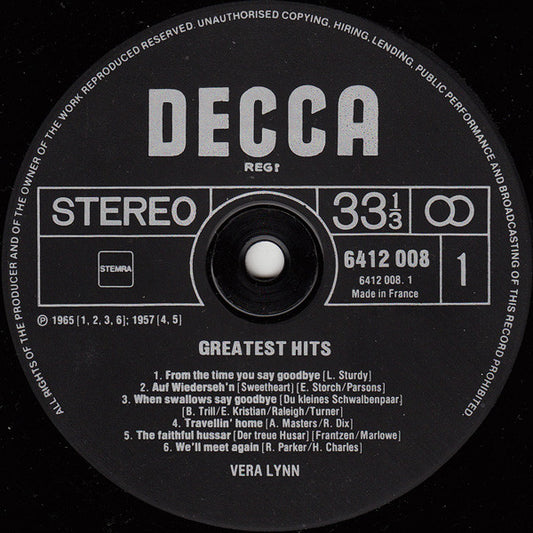 Vera Lynn : Greatest Hits (LP, Comp)