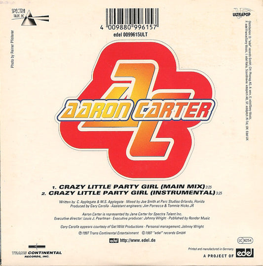 Aaron Carter : Crazy Little Party Girl (CD, Single)
