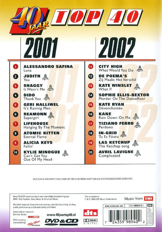 Various : 40 Jaar Top 40 - 2001-2002 (CD, Comp + DVD-V, Comp, PAL)