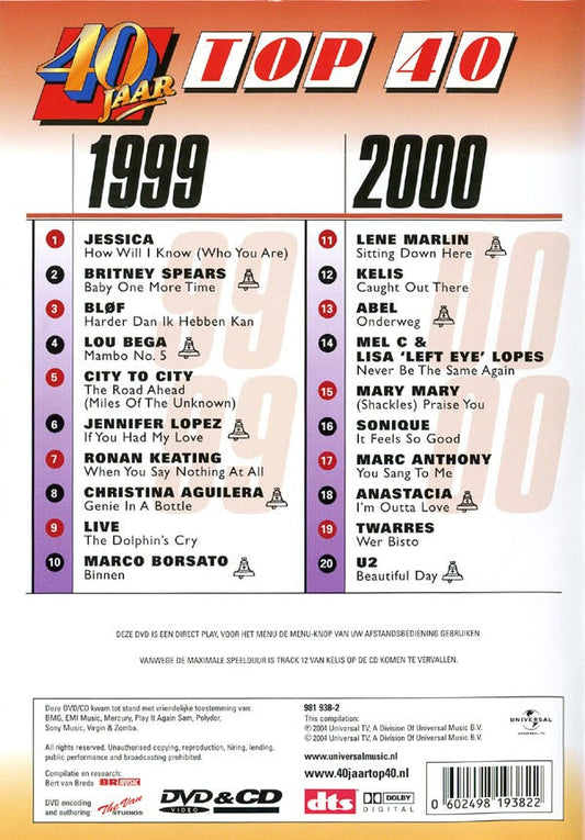 Various : 40 Jaar Top 40 - 1999-2000 (CD, Comp + DVD-V, Comp, PAL)