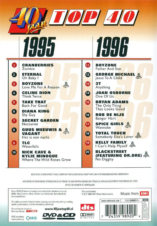 Various : 40 Jaar Top 40 - 1995-1996 (CD, Comp + DVD-V, Comp, PAL)