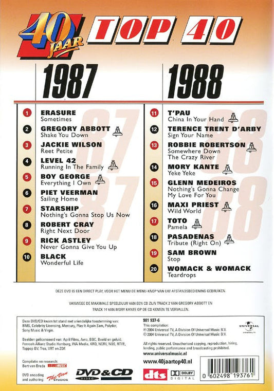 Various : 40 Jaar Top 40 - 1987-1988 (CD, Comp + DVD-V, Comp, PAL)