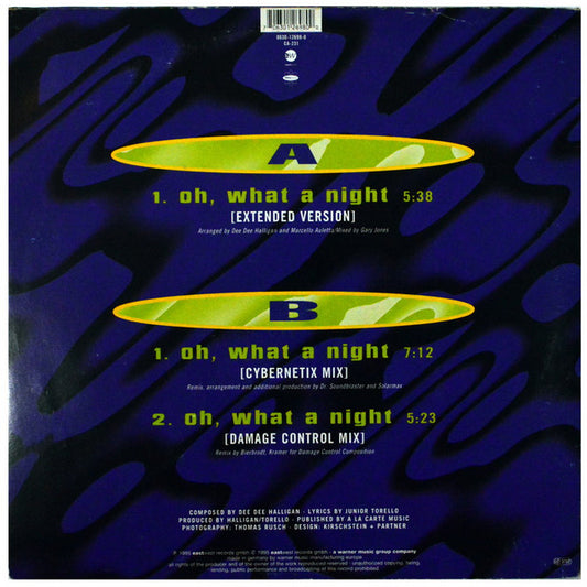 The Weather Girls : Oh, What A Night (12")