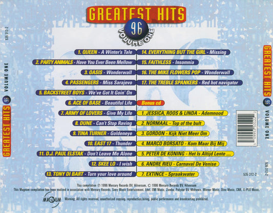 Various : Greatest Hits 96 Volume One (2xCD, Comp)
