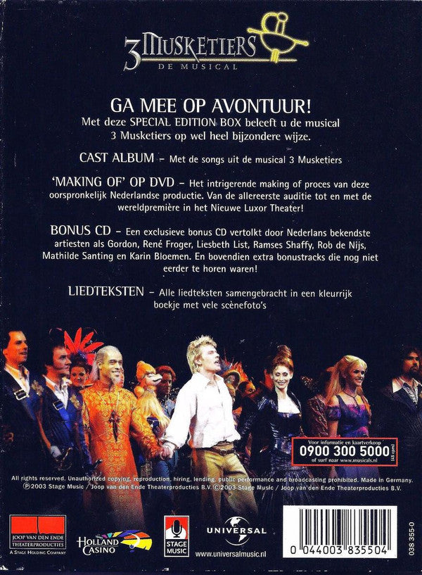 Various : 3 Musketiers - De Musical (2xCD, Album + DVD, PAL)