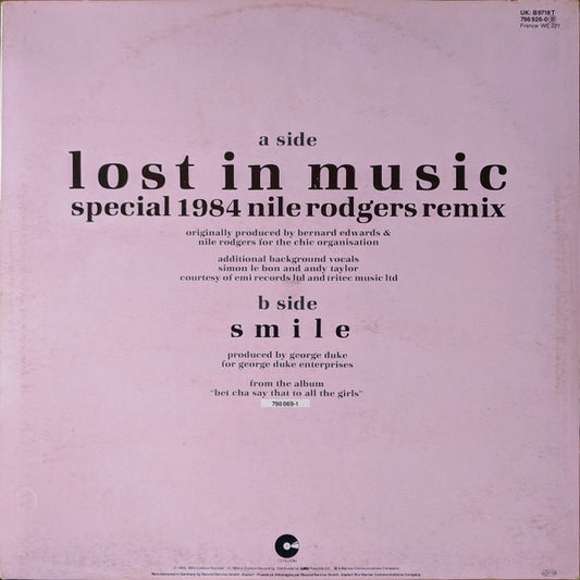 Sister Sledge : Lost In Music (12")
