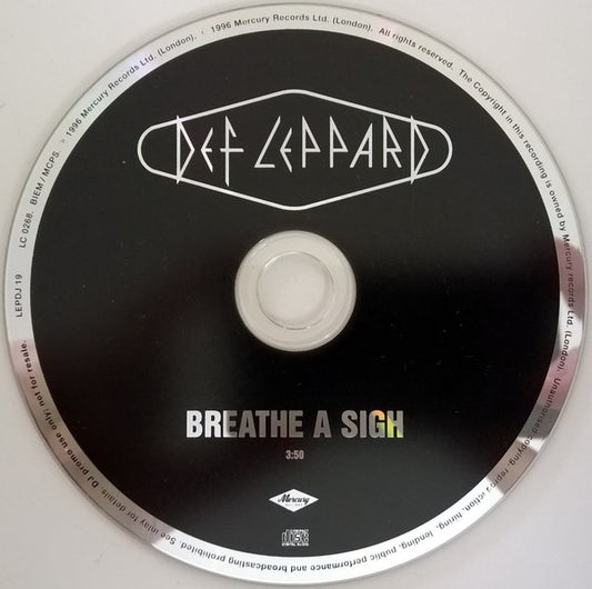 Def Leppard : Breathe A Sigh (CD, Single, Promo)