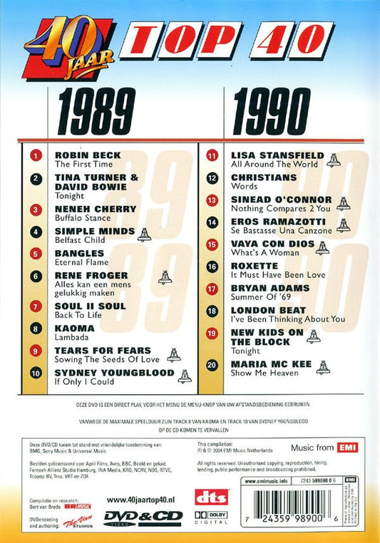 Various : 40 Jaar Top 40 - 1989-1990 (CD, Comp + DVD-V, Comp, PAL)