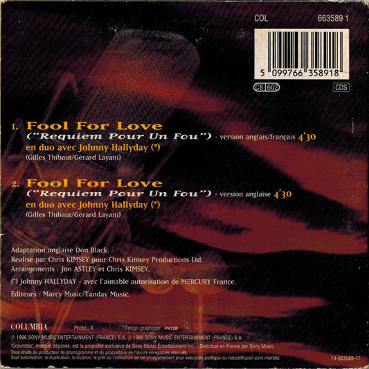 Michael Bolton & Johnny Hallyday : Fool For Love (Requiem Pour Un Fou) (CD, Single, Car)