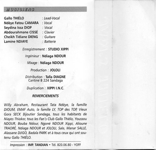 Gallo Thiello : Jam's Thiélo (Cass, Album)