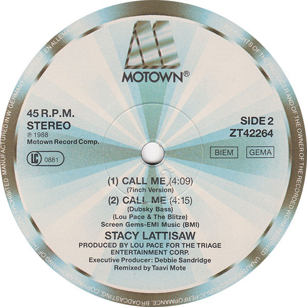 Stacy Lattisaw : Call Me (12", Maxi)