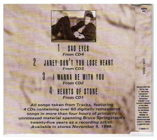 Bruce Springsteen : Tracks (Sad Eyes: Radio Sampler) (CD, Promo, Smplr)