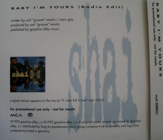 Shai (3) : Baby I'm Yours (CD, Single, Promo)