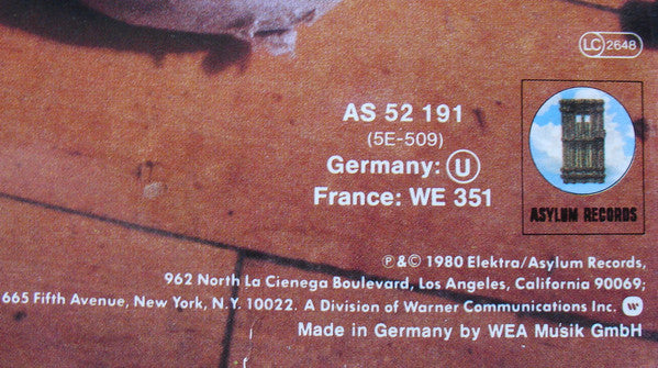 Warren Zevon : Bad Luck Streak In Dancing School (LP, Album)