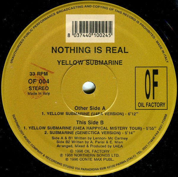 Nothing Is Real : Yellow Submarine (12")