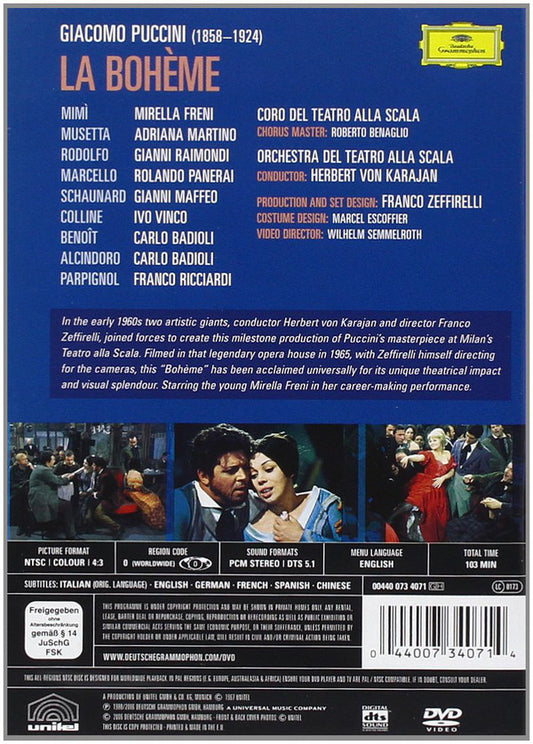 Giacomo Puccini - Orchestra Del Teatro Alla Scala e Coro Del Teatro Alla Scala, Herbert von Karajan, Franco Zeffirelli : La Bohème (DVD)