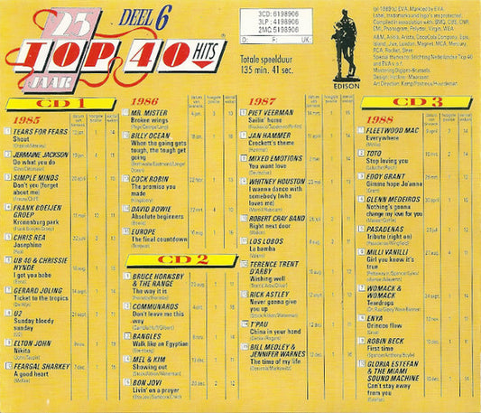 Various : 25 Jaar Top 40 Hits - Deel 6 - 1985-1988 (3xCD, Comp)