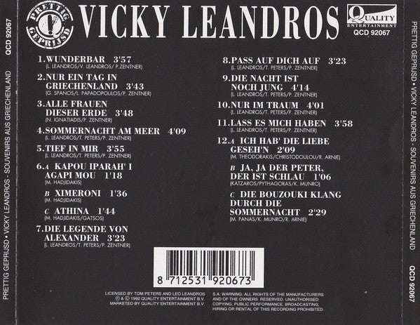 Vicky Leandros : Souvenirs Aus Griechenland (CD, Album, RE)
