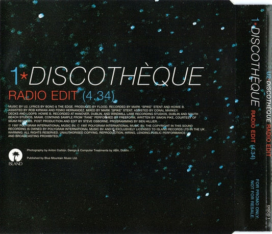 U2 : Discothèque (CD, Single, Promo)