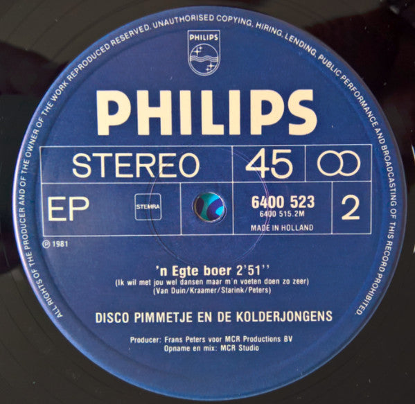 Disco Pimmetje En De Kolderjongens : Holderdebolder (12")