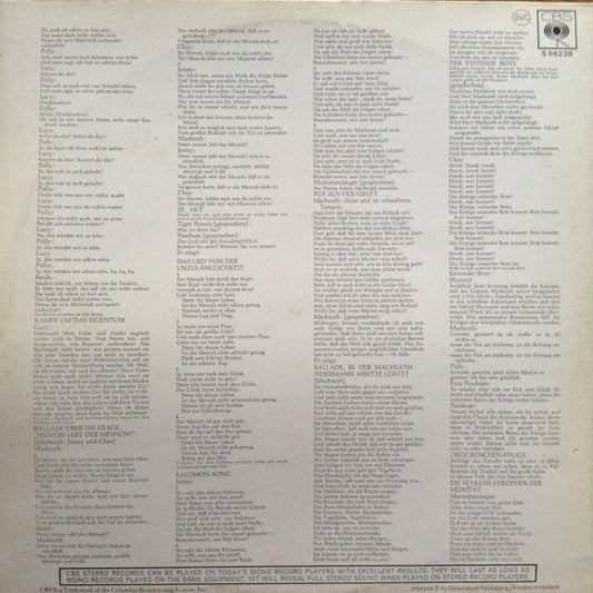 Kurt Weill, Bertolt Brecht, Lotte Lenya : Die Dreigroschenoper (2xLP, Album, RE)