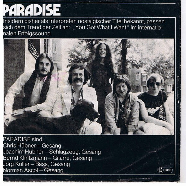 Paradise (27) : You Got What I Want (7", Single)
