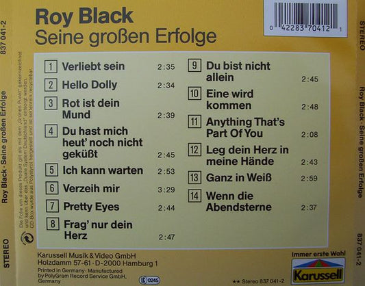 Roy Black : Seine Großen Erfolge (CD, Comp, Yel)