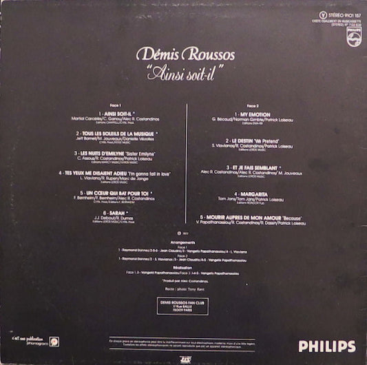 Demis Roussos : "Ainsi Soit-il" (LP, Album)