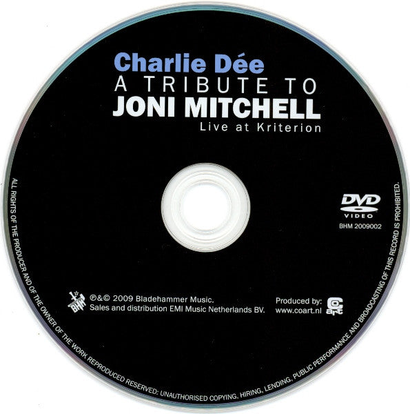 Charlie Dée : A Tribute To Joni Mitchell - Live At Kriterion (DVD, Album)