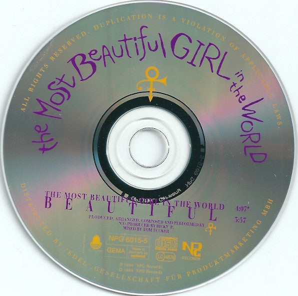 The Artist (Formerly Known As Prince) : The Most Beautiful Girl In The World (CD, Single)