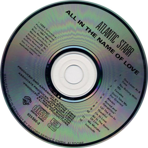 Atlantic Starr : All In The Name Of Love (CD, Album)