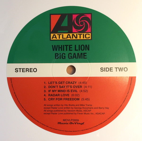 White Lion : Big Game (LP, Album, Ltd, Num, RE, Whi)
